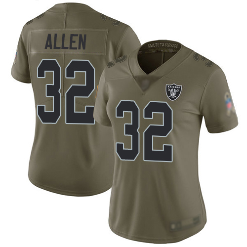 Men Oakland Raiders Limited Olive Marcus Allen Jersey NFL Football #32 2017 Salute to Service Jersey